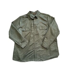 Boulder Creek Men's Green Faux Suede/Suede Touch Long Sleeve Shirt Size 2XL TALL